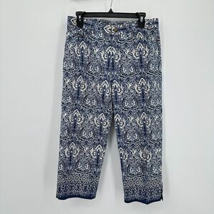 Vtg Lauren Ralph Lauren Capri Crop Pants Womens 10 Blue White‎ Vacation Cruise